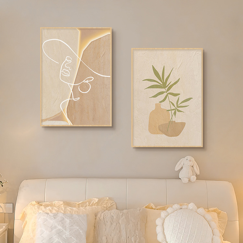 Korean Lifestyle Aesthetic - Pintura en lienzo de arte lineal
