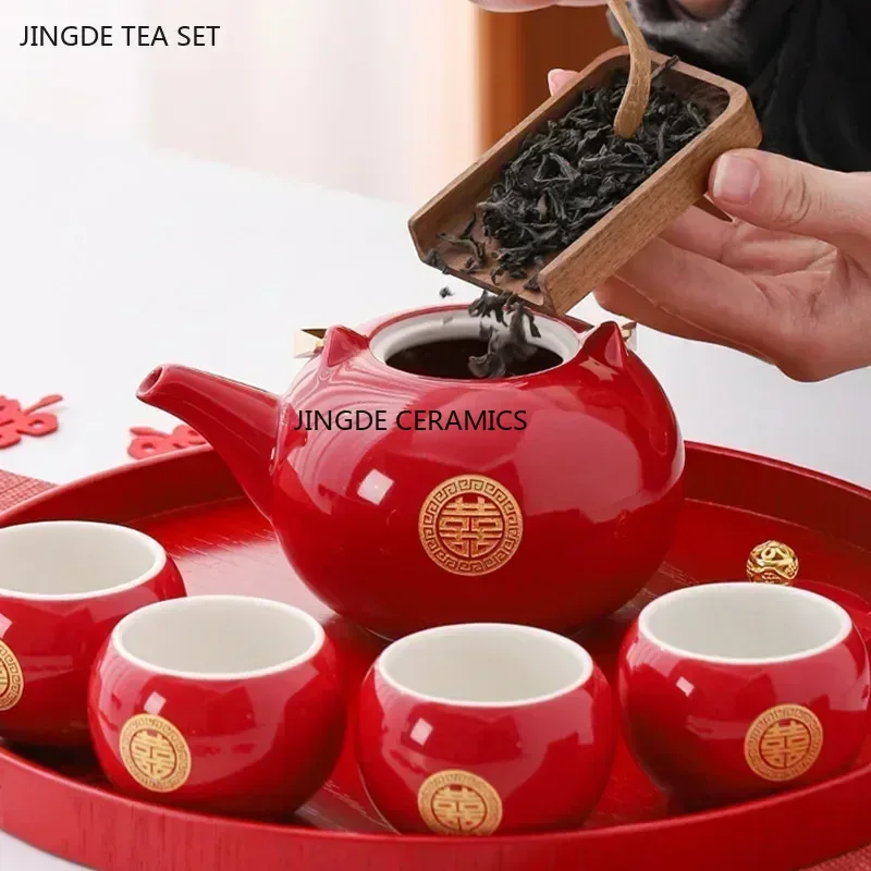 Juego de té de cerámica roja,  - Korean Tea Set reseña y precio